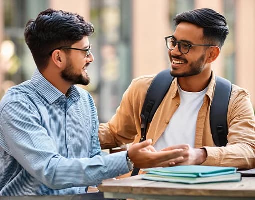 Career counselling discussion with a student