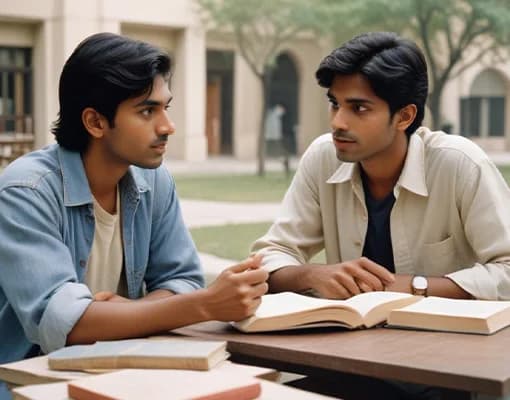 Students discussing study plans during counselling